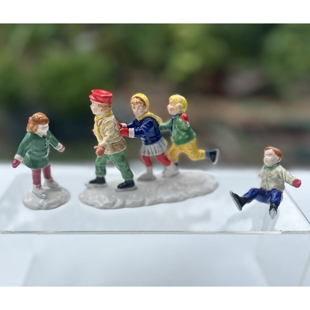 Department 56 Snow Village "Crack The Whip Skaters" Set Of 3 Item #5171-3